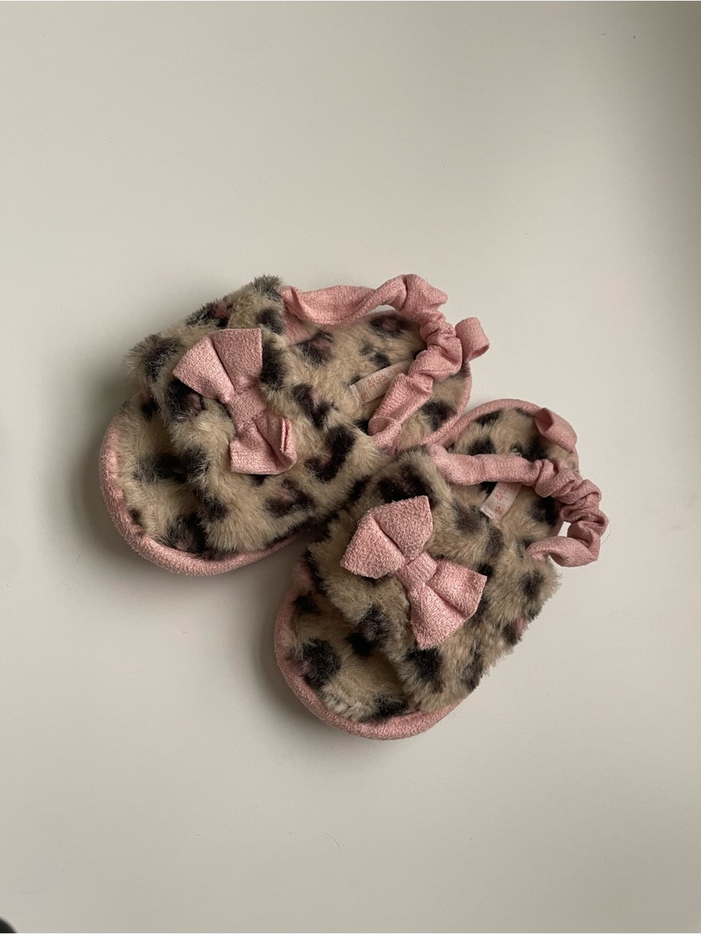 Capelli of New York Pink Leopard Faux-Fur Slingback Slippers